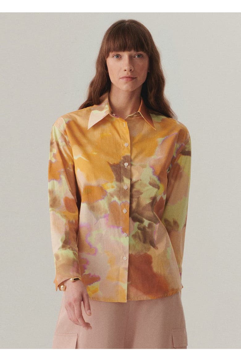 Chloris Long Sleeve Shirt, Main, color, Orange