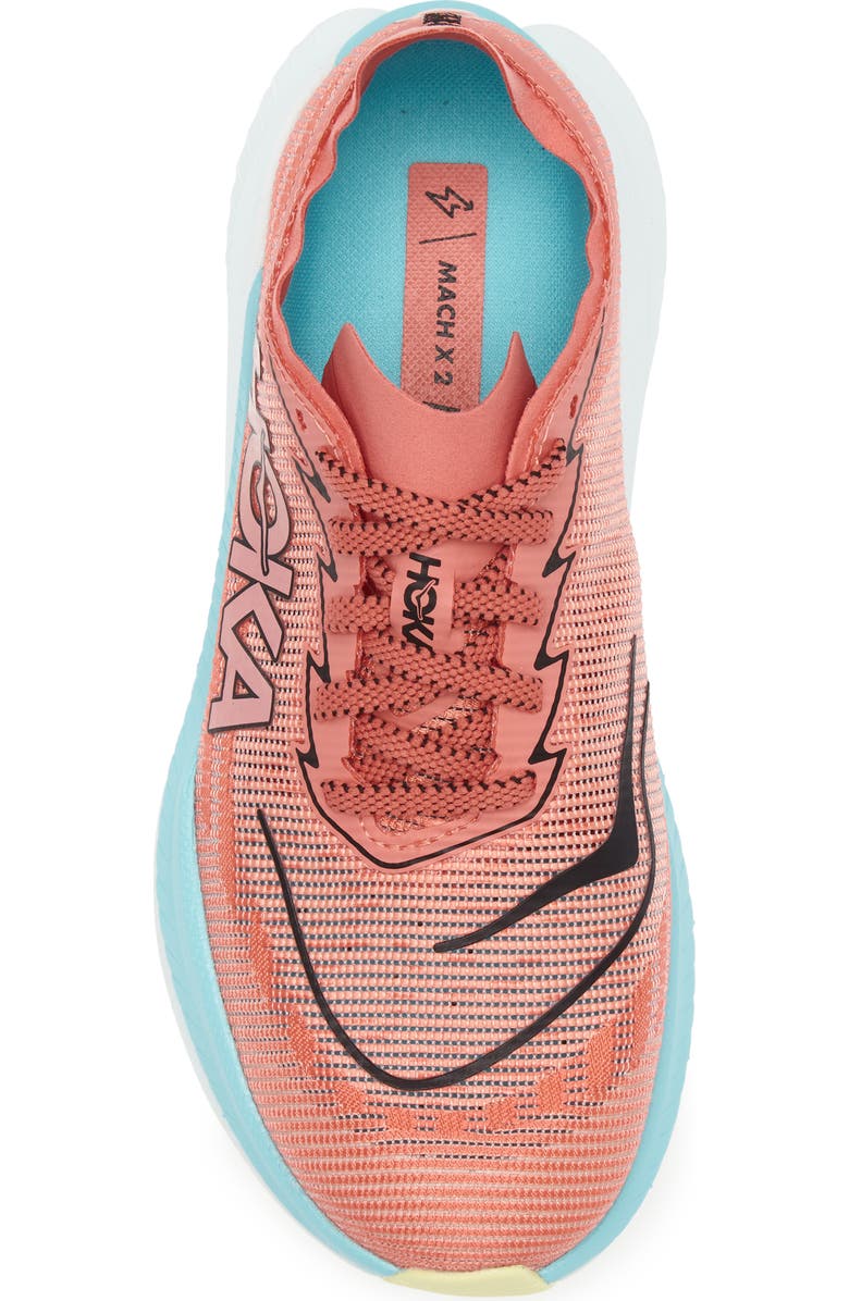 HOKA Mach X 2 Running Shoe - Wide Width, Alternate, color, Grapefruit / Electric Coral