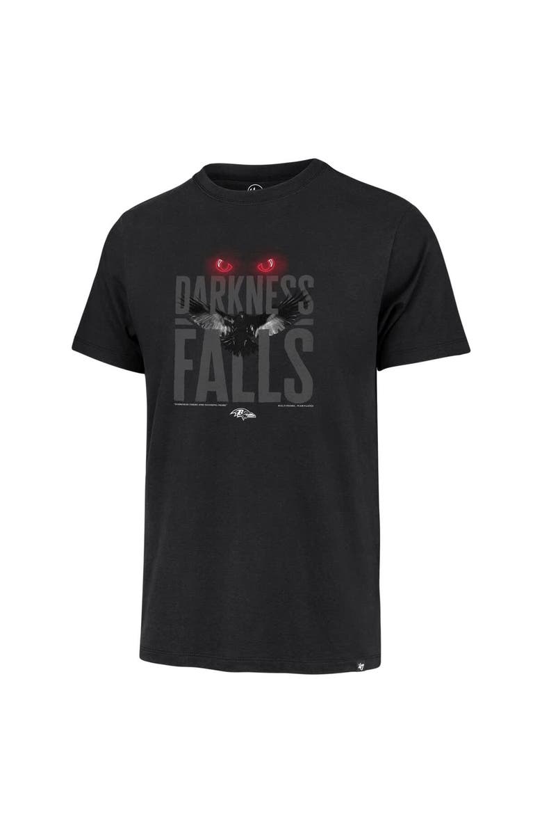 '47 Men's '47 Black Baltimore Ravens Darkness Falls Franklin T-Shirt, Alternate, color, Black