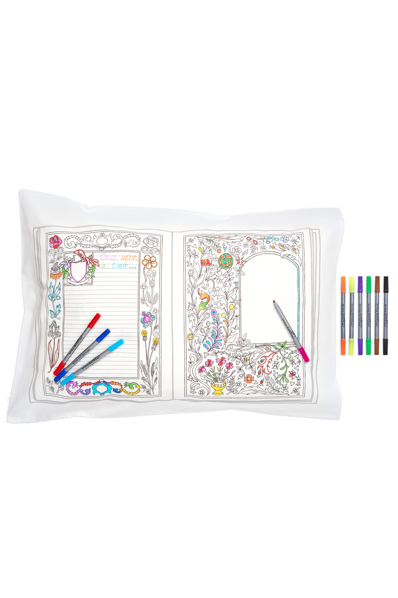 Color Your Own Pillowcase Fairytale, Alternate, color, White