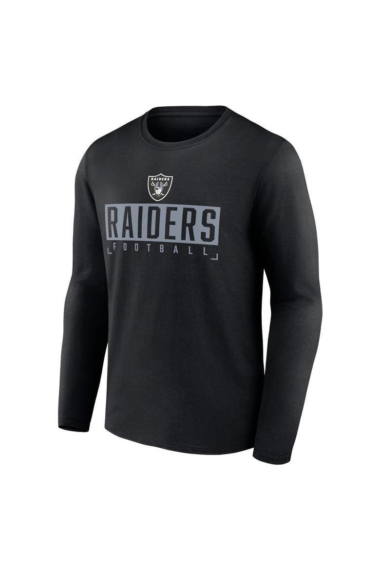 Men's Fanatics Branded Black Las Vegas Raiders Big & Tall Wordmark Long Sleeve T-Shirt, Alternate, color, Black