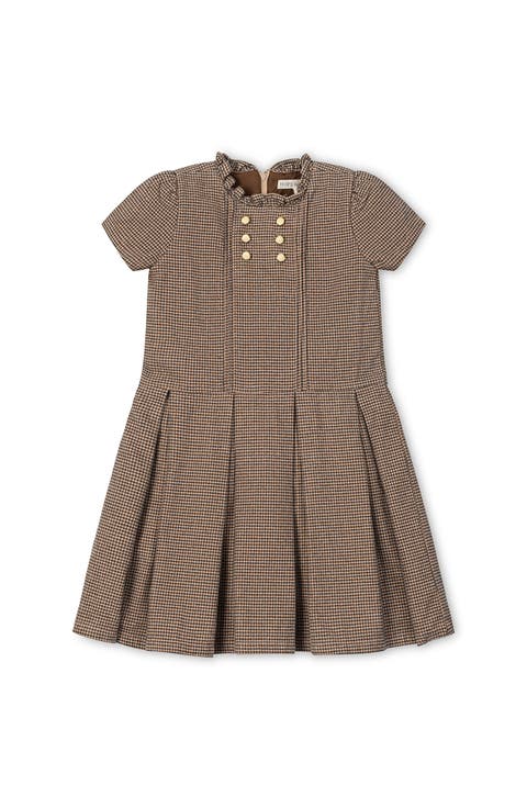 Kids' Organic Ruffle Collar Pintuck Drop Waist Dress (Toddler, Little Kid and Big Kid)