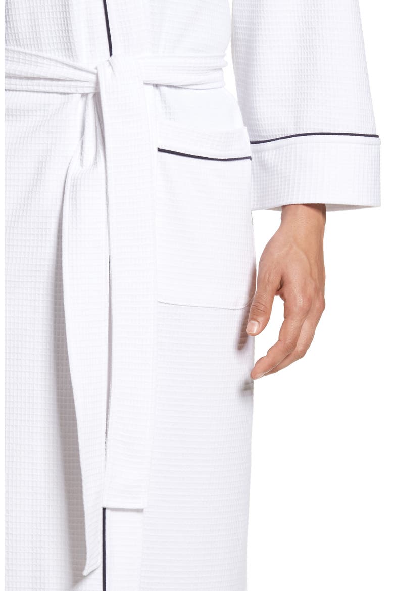 Waffle Knit Robe, Alternate, color, WHITE