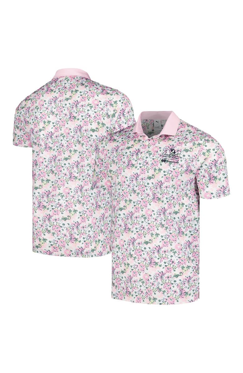 PUMA Men's Puma Pink Arnold Palmer Invitational Floral MATTR Polo, Alternate, color,