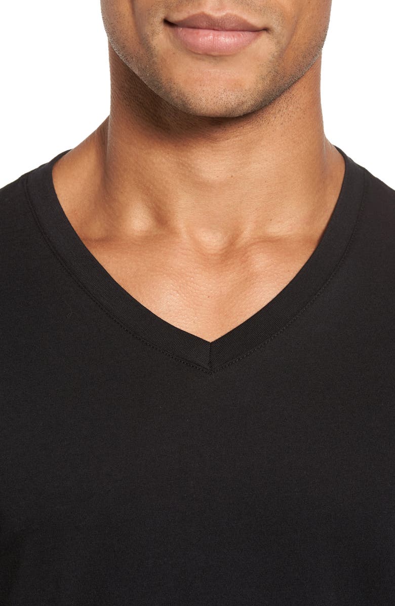 Vince Pima Cotton Slim Fit V-Neck T-Shirt, Alternate, color, Black
