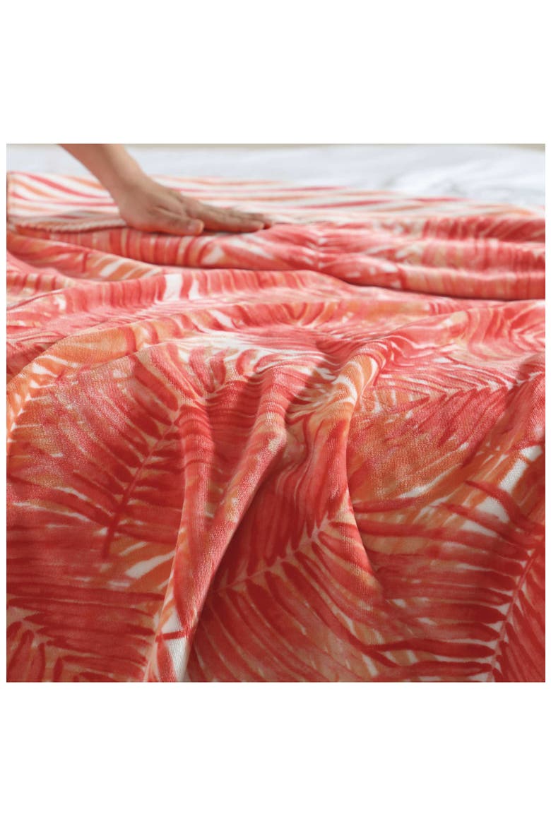 Hot Tropics Throw Blanket, Alternate, color, BRIGHT ORANGE