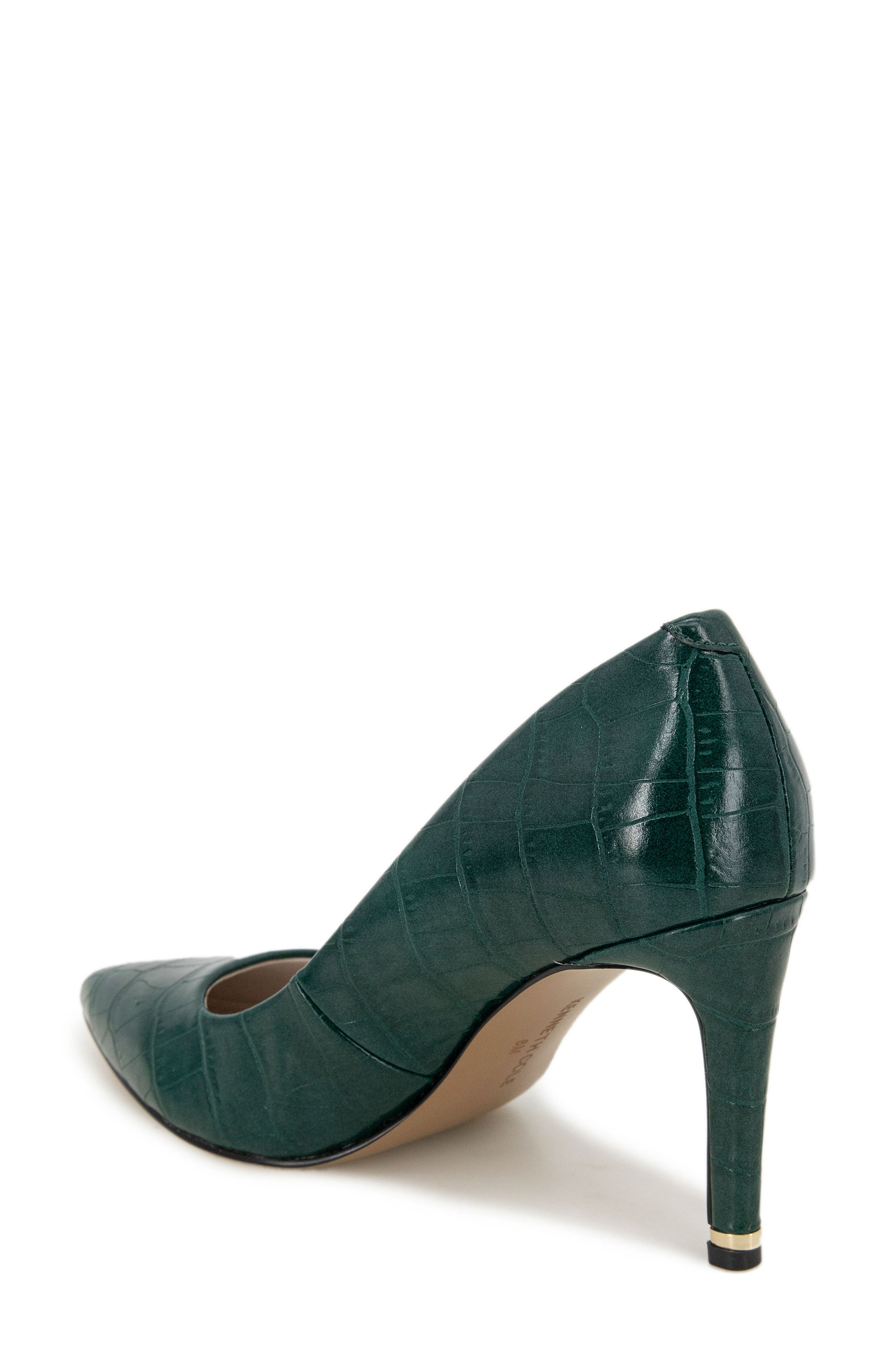 Kenneth Cole Riley Pointed Toe Pump, Alternate, color, Emerald Croc
