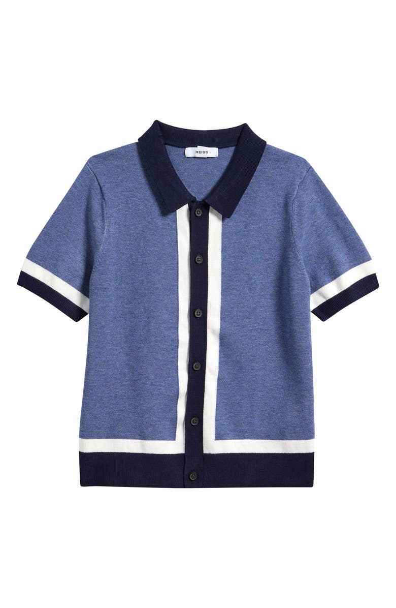 Reiss Kids' Craig Button-Up Polo, Main, color, Navy/ Airforce Blue