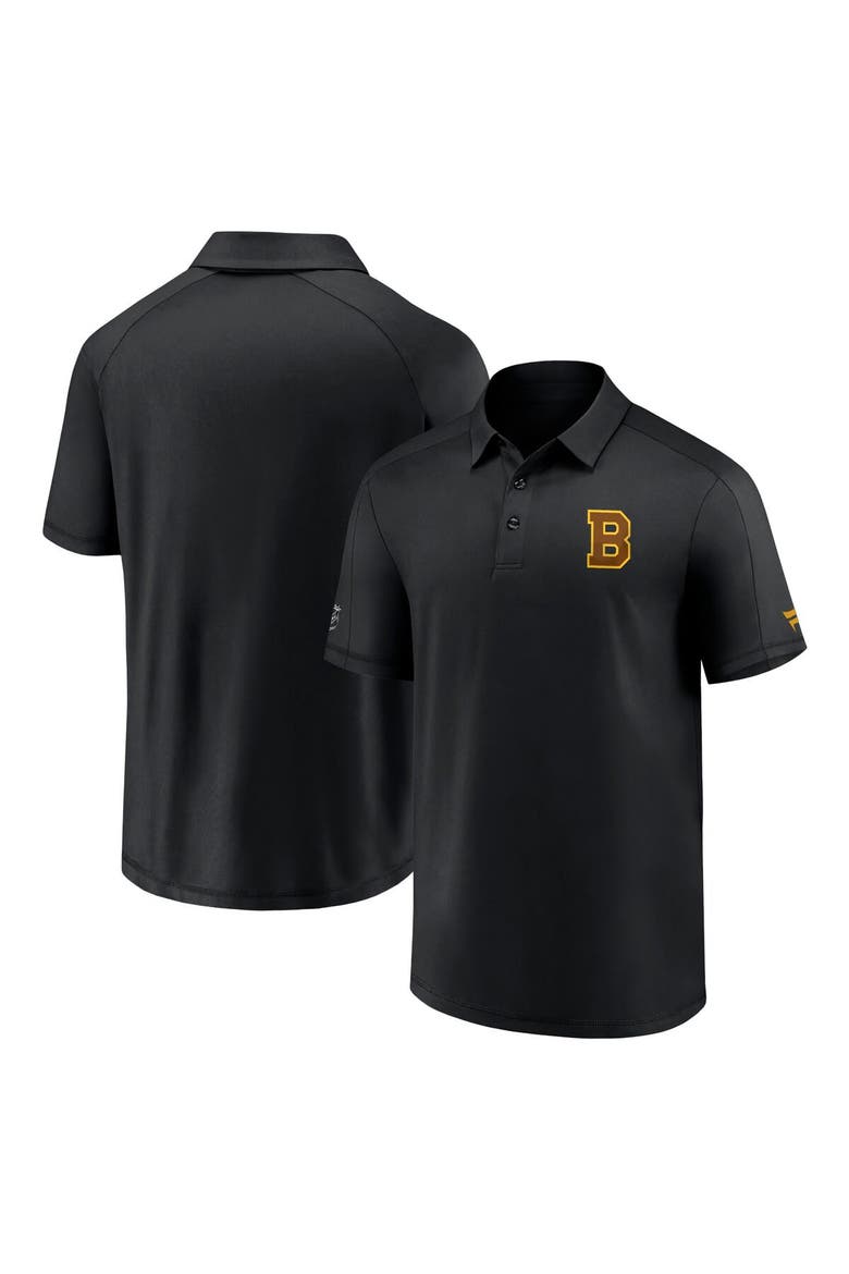 Men's Fanatics Branded Black Boston Bruins Authentic Pro Logo Polo, Main, color, Black