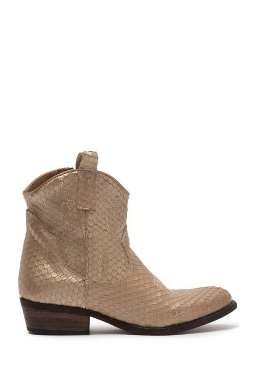 Zigi Artisan Mireya Western Ankle Bootie In Gold Ske L