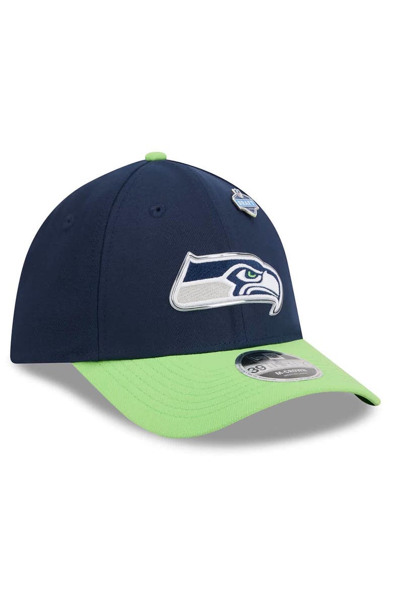 New Era Men's New Era  College Navy/Neon Green Seattle Seahawks 2026 NFL Draft 39THIRTY M-Crown Flex Hat, Alternate, color, College Navy