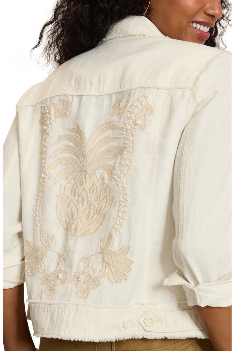 Two Palms Raw Edge Linen Jacket, Alternate, color, COCONUT
