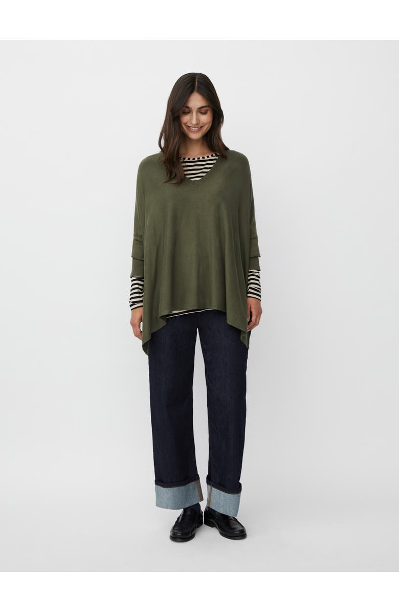 Masai Copenhagen MaFosna Long Sleeve V-Neck Poncho, Alternate, color, Ivy Green
