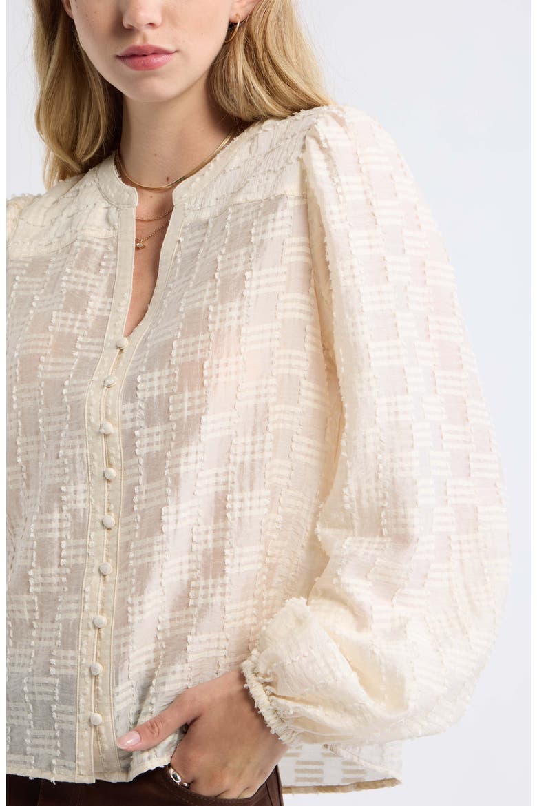 Textured Button Front Shirt, Alternate, color, IVORY ANTIQUE