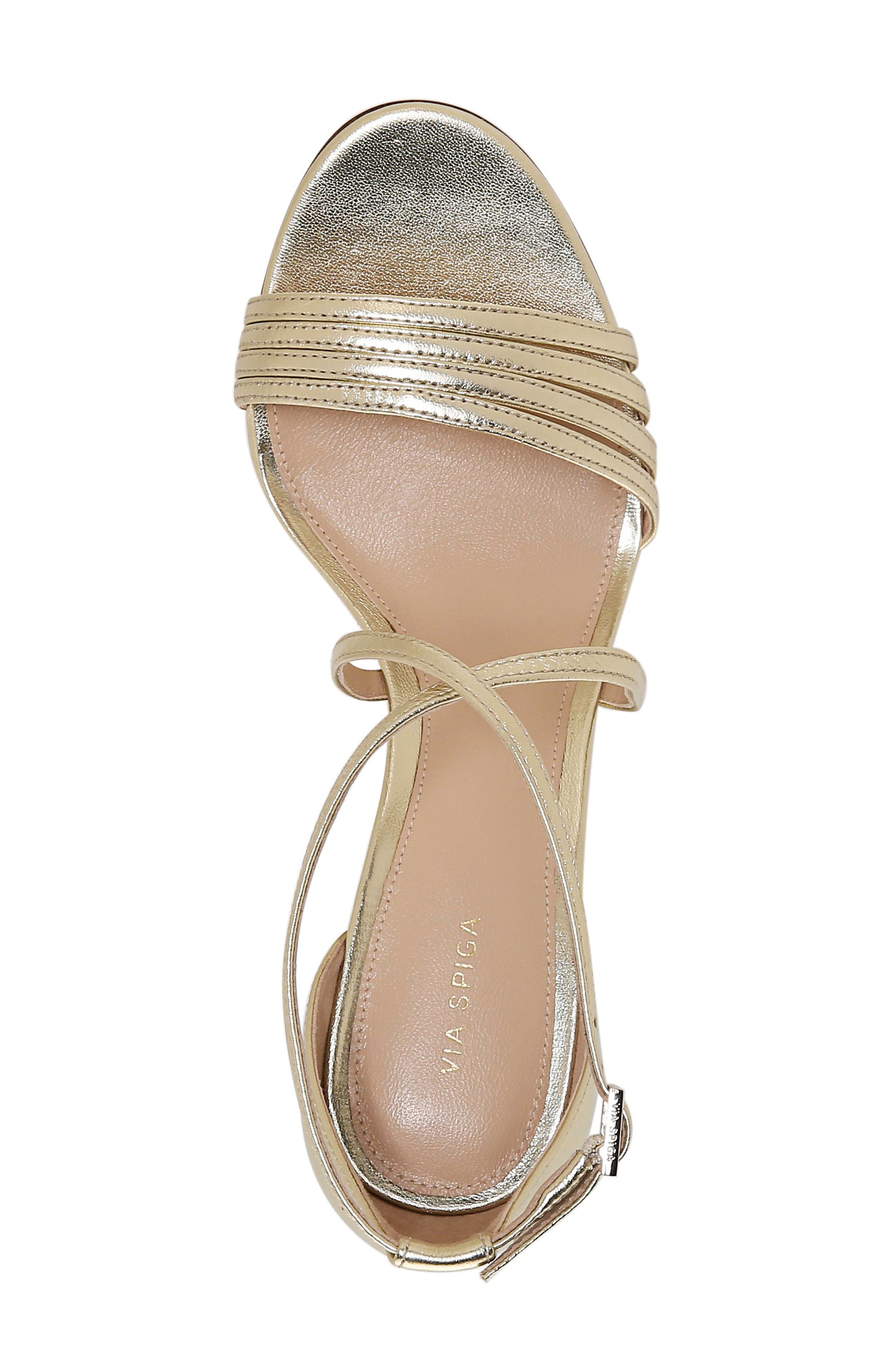 Mila Metallic Sandal, Alternate, color, PLATINO NAPPA LEATHER