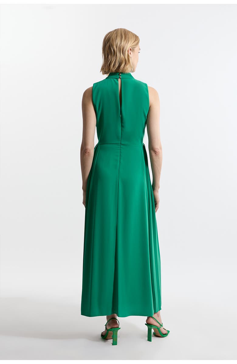 Karen Millen Soft Tailored Pleated Panel Midaxi Dress, Alternate, color, Green