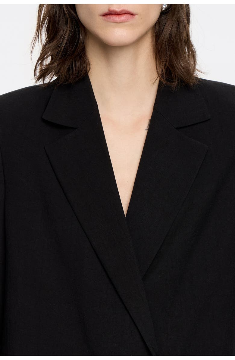 Bimba y Lola Double-Breasted Jacket, Alternate, color, Black