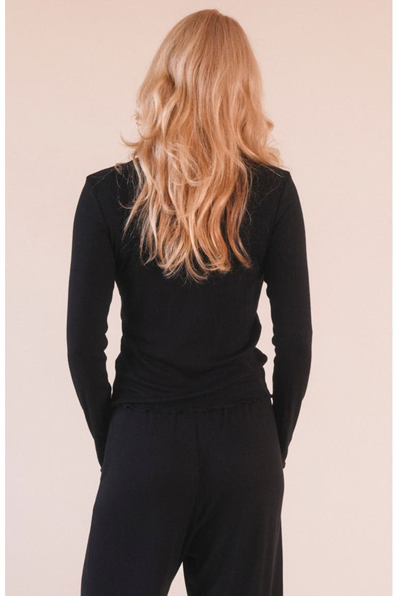 Norma Modal Ribbed Turtleneck, Alternate, color, Black