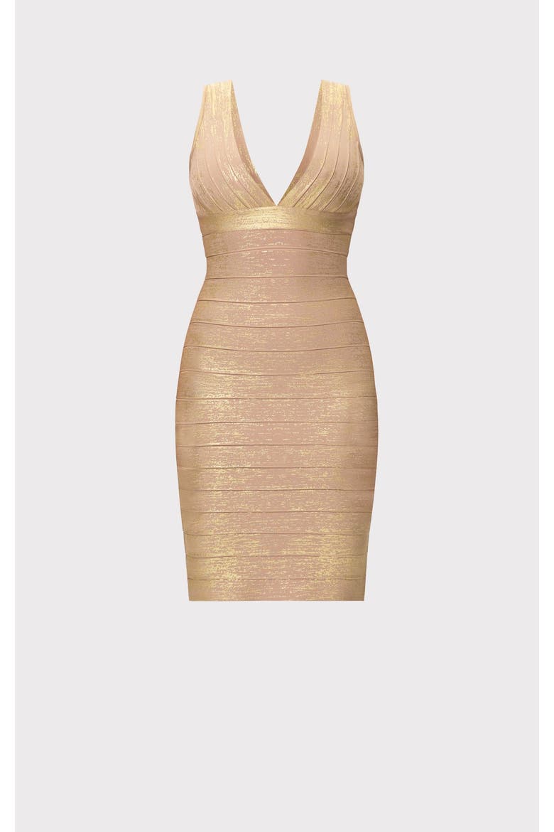 The Metallic Backstage Dress, Alternate, color, GOLD FOIL
