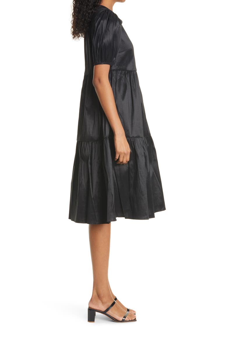 Mitchell Tiered Dress, Alternate, color, BLACK