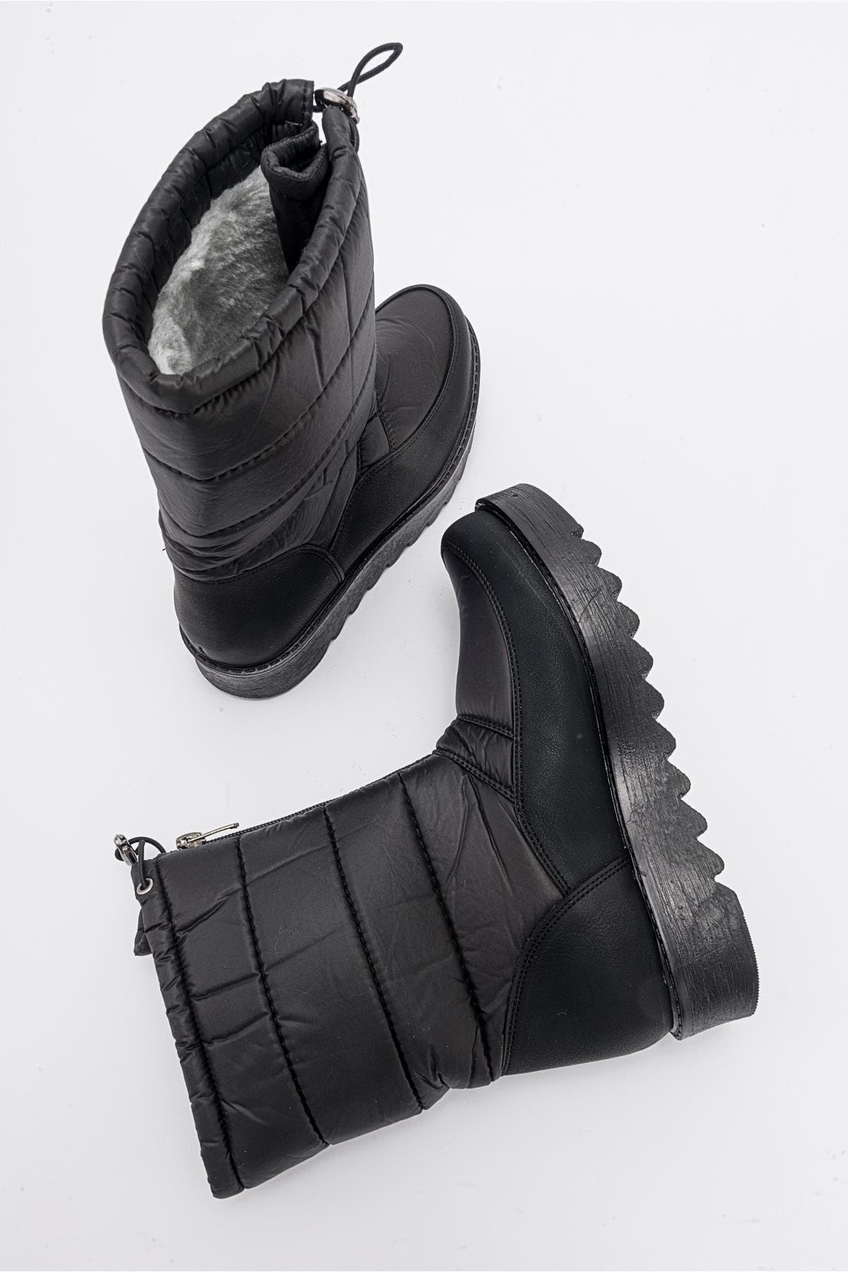 Prologue Shoes Vay Zip Snow Boot, Alternate, color, Black Faux Leather