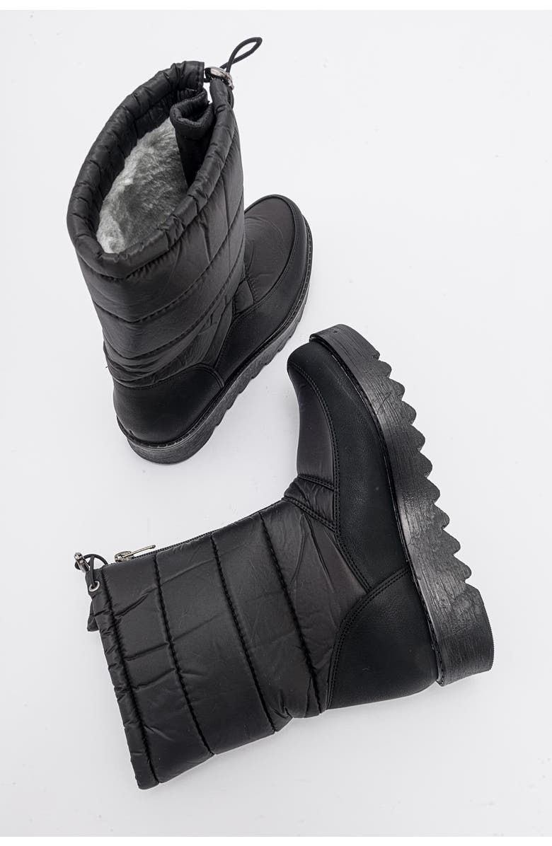 Prologue Shoes Vay Zip Snow Boot, Alternate, color, Black Faux Leather