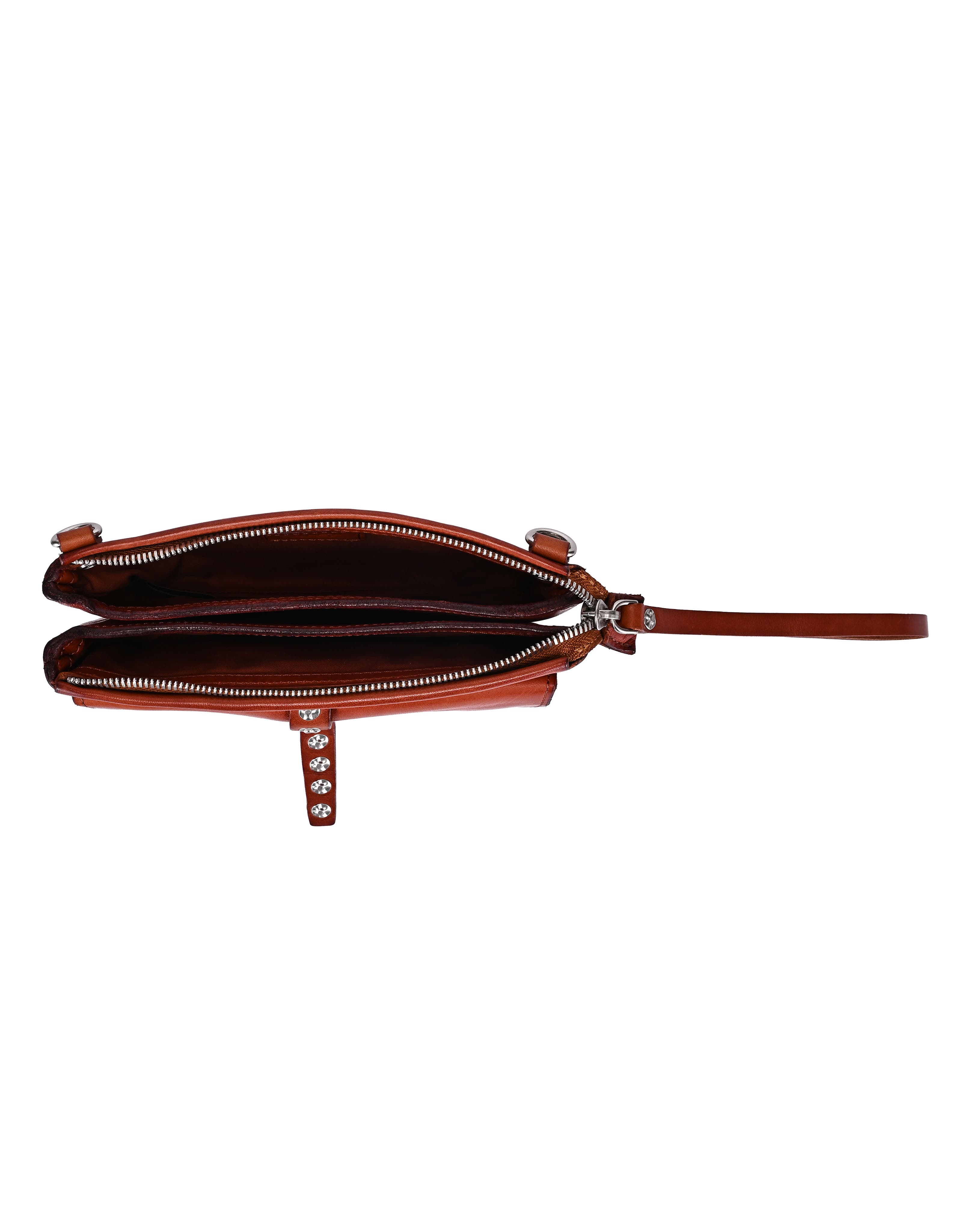 Monarda Genuine Leather Structured Convertible Crossbody, Alternate, color, Cognac