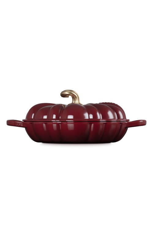 Le Creuset Cast Iron Pumpkin Shallow Casserole Dish In Brown