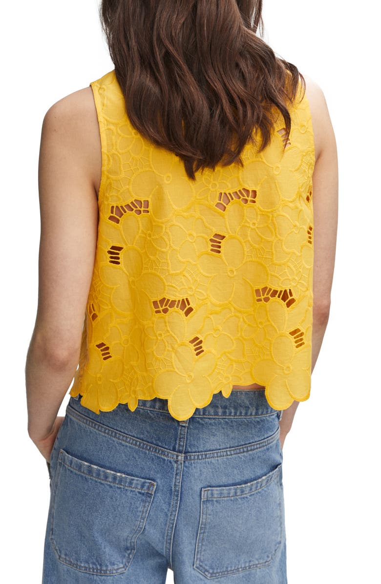MANGO Embroidered Cotton Tank, Alternate, color, 