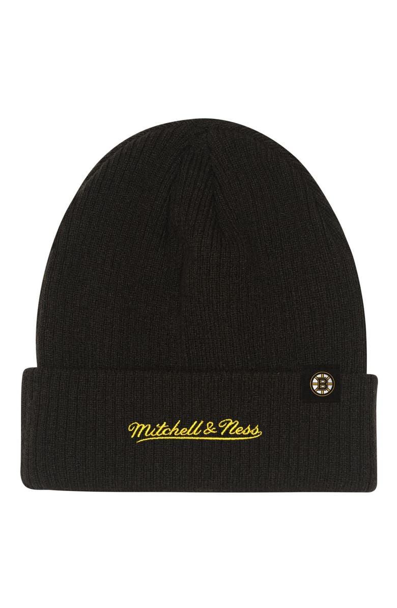 Mitchell & Ness Youth Mitchell & Ness Black Boston Bruins Neon Line Lights Cuffed Knit Hat, Alternate, color, Black