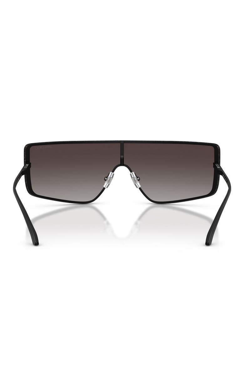 140mm Gradient Rectangular Shield Sunglasses, Alternate, color, MATTE BLACK / GREY GRADIENT