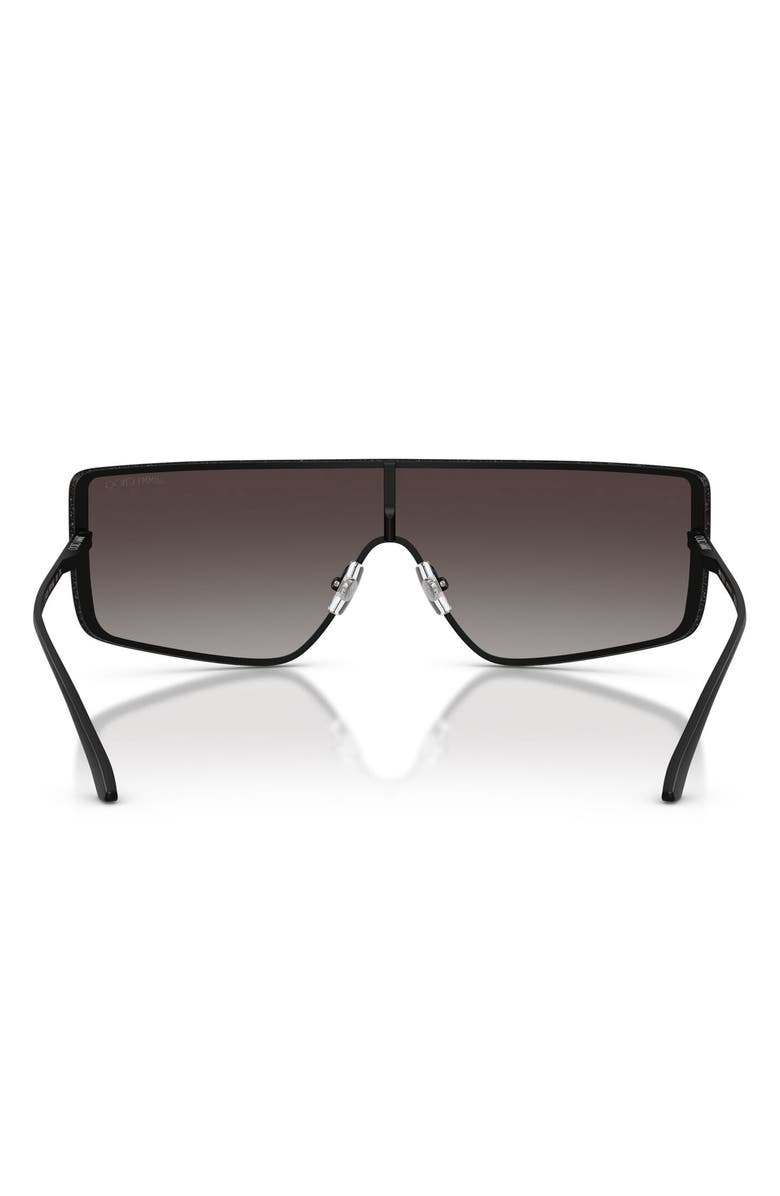Jimmy Choo 140mm Gradient Rectangular Shield Sunglasses, Alternate, color, Matte Black / Grey Gradient