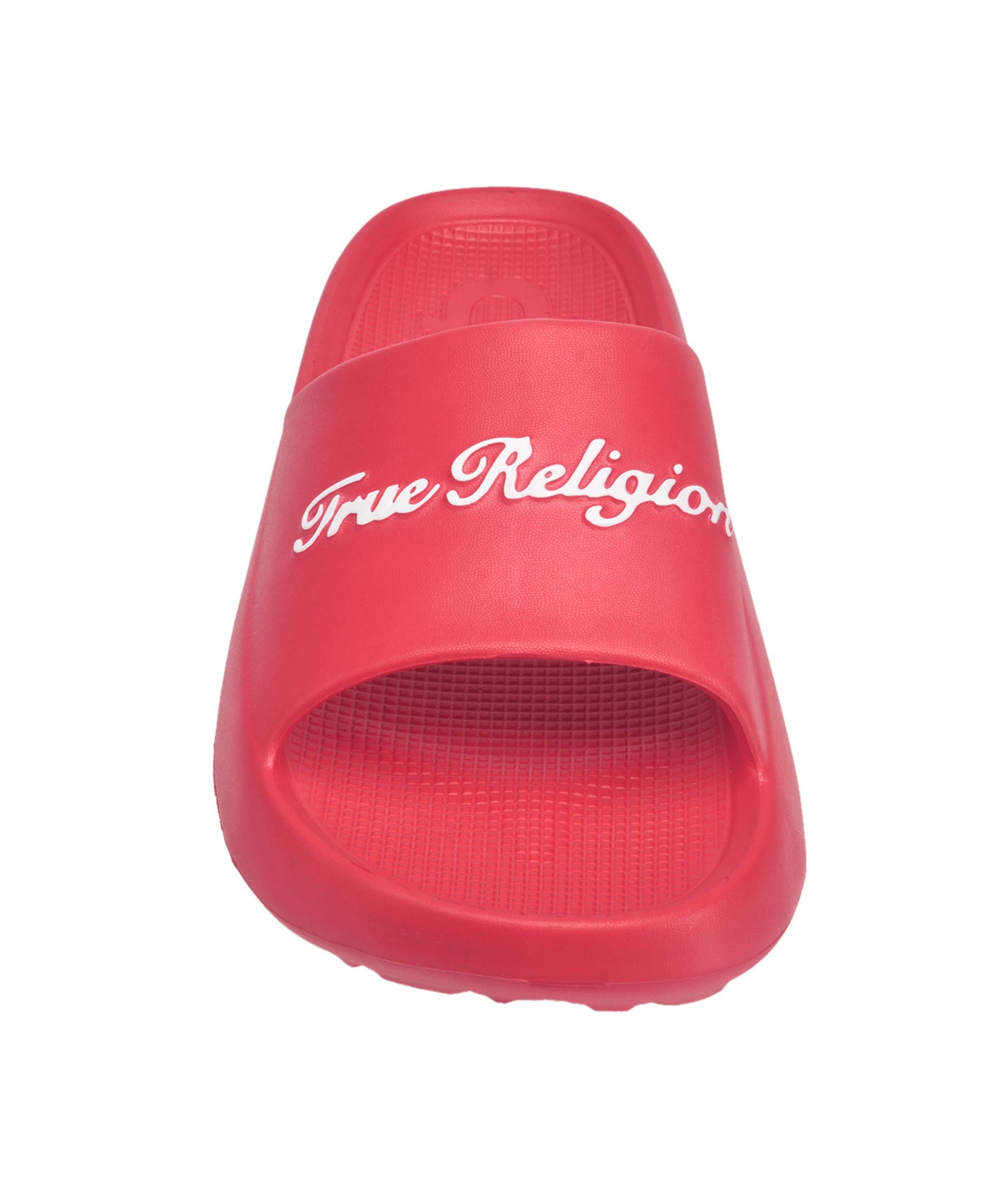 True Religion Foxy Logo Slide, Alternate, color, Red