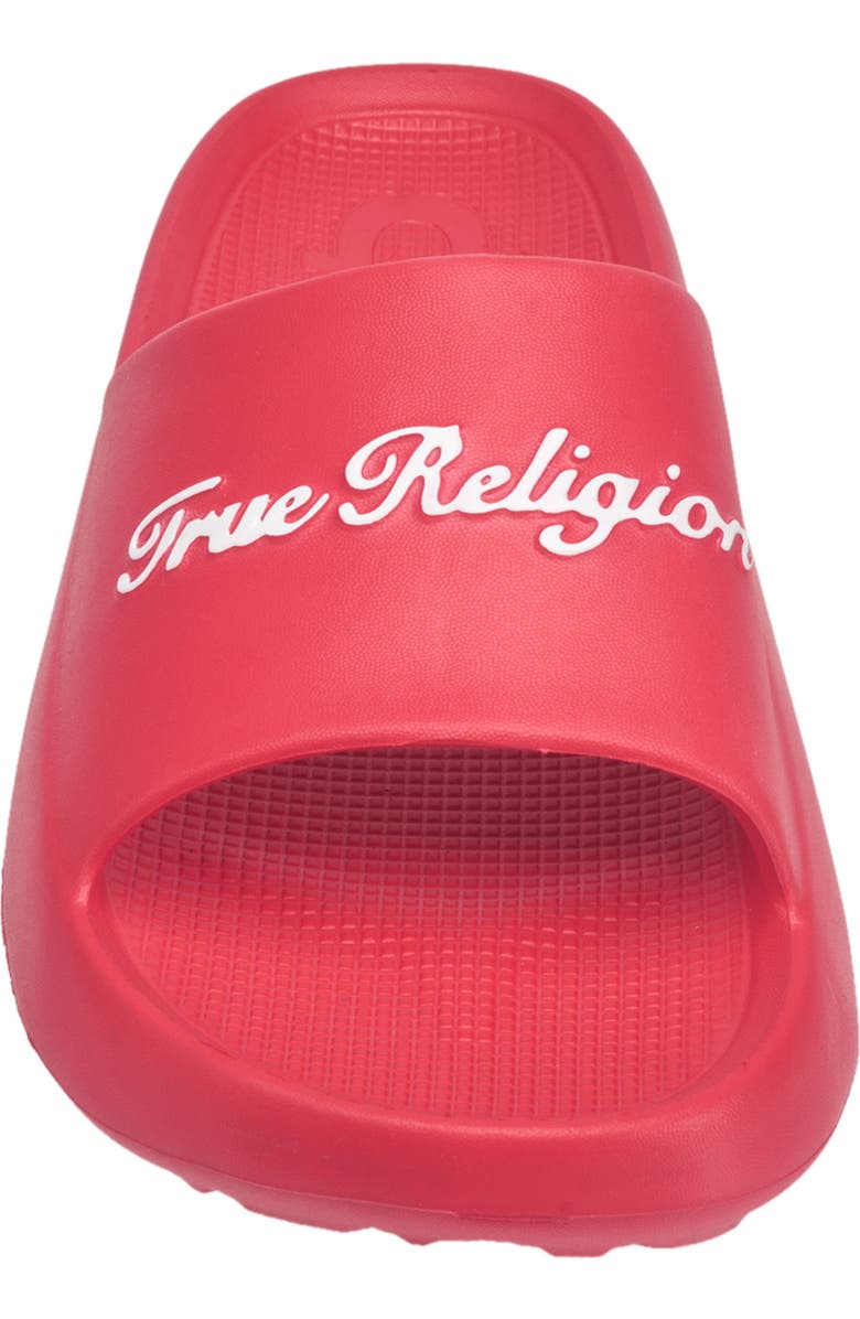 True Religion Foxy Logo Slide, Alternate, color, Red