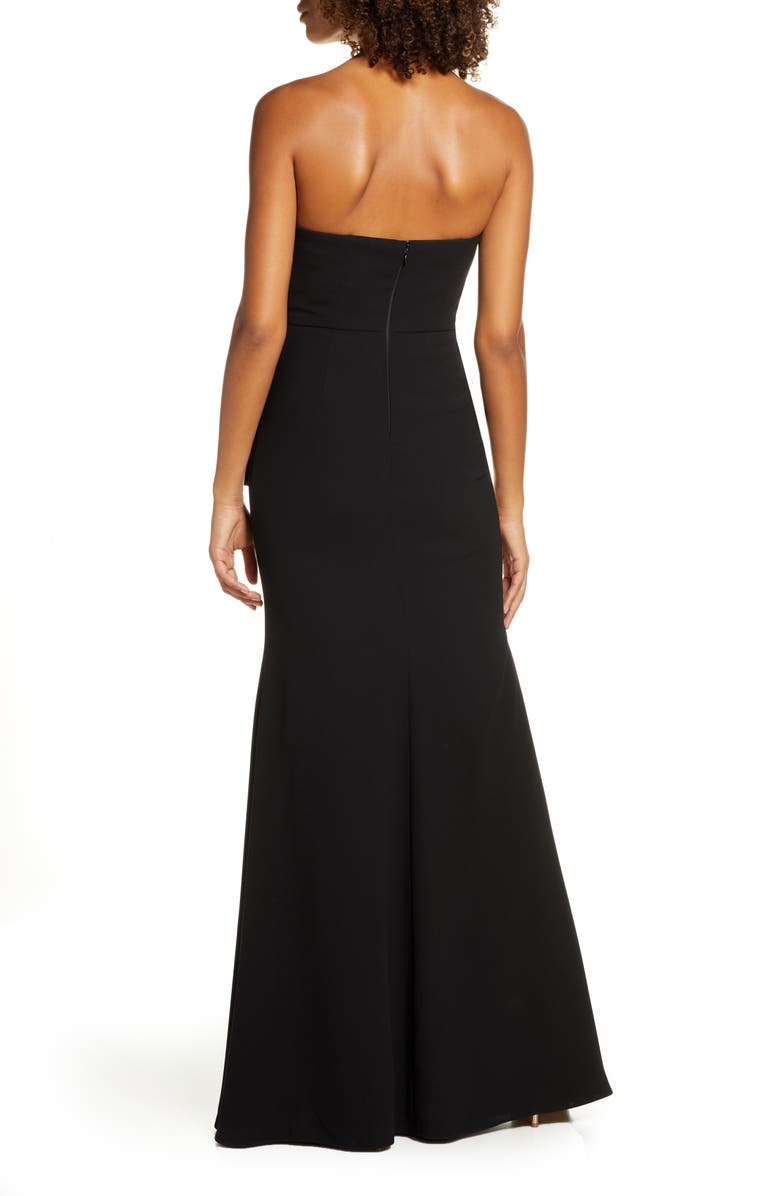 Jill Jill Stuart Strapless Sequin & Crepe Bow Front Gown, Alternate, color, 