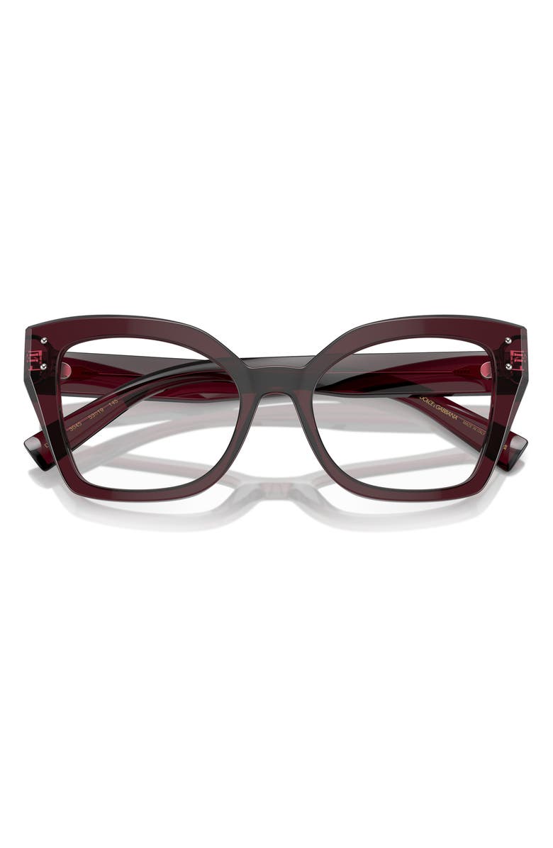 Dolce&Gabbana 53mm Butterfly Reading Glasses, Alternate, color, Transparent Violet
