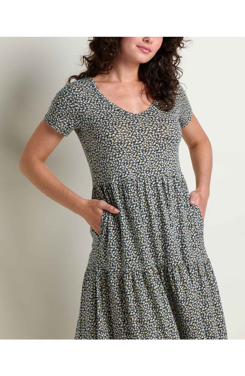 Toad & Co Marley Tiered Midi Dress, Alternate, color, Midnight Print