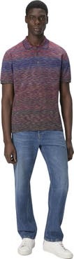 Missoni Short Sleeve Polo With Flame Knit