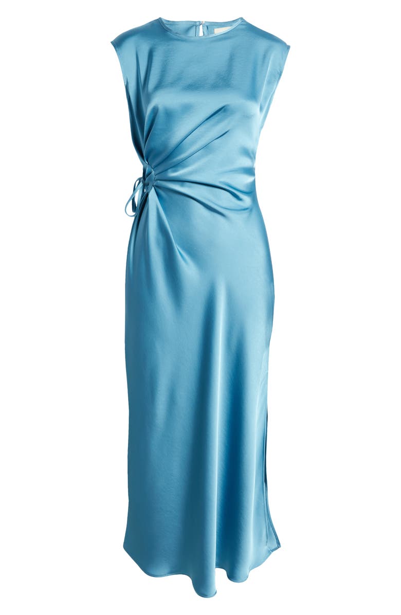 MELLODAY Side Ruched Satin Dress, Alternate, color, 