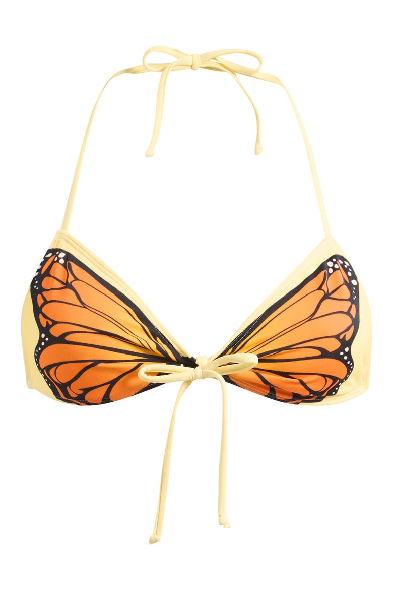 Nova Cinch Triangle Bikini Top, Alternate, color, YELLOW