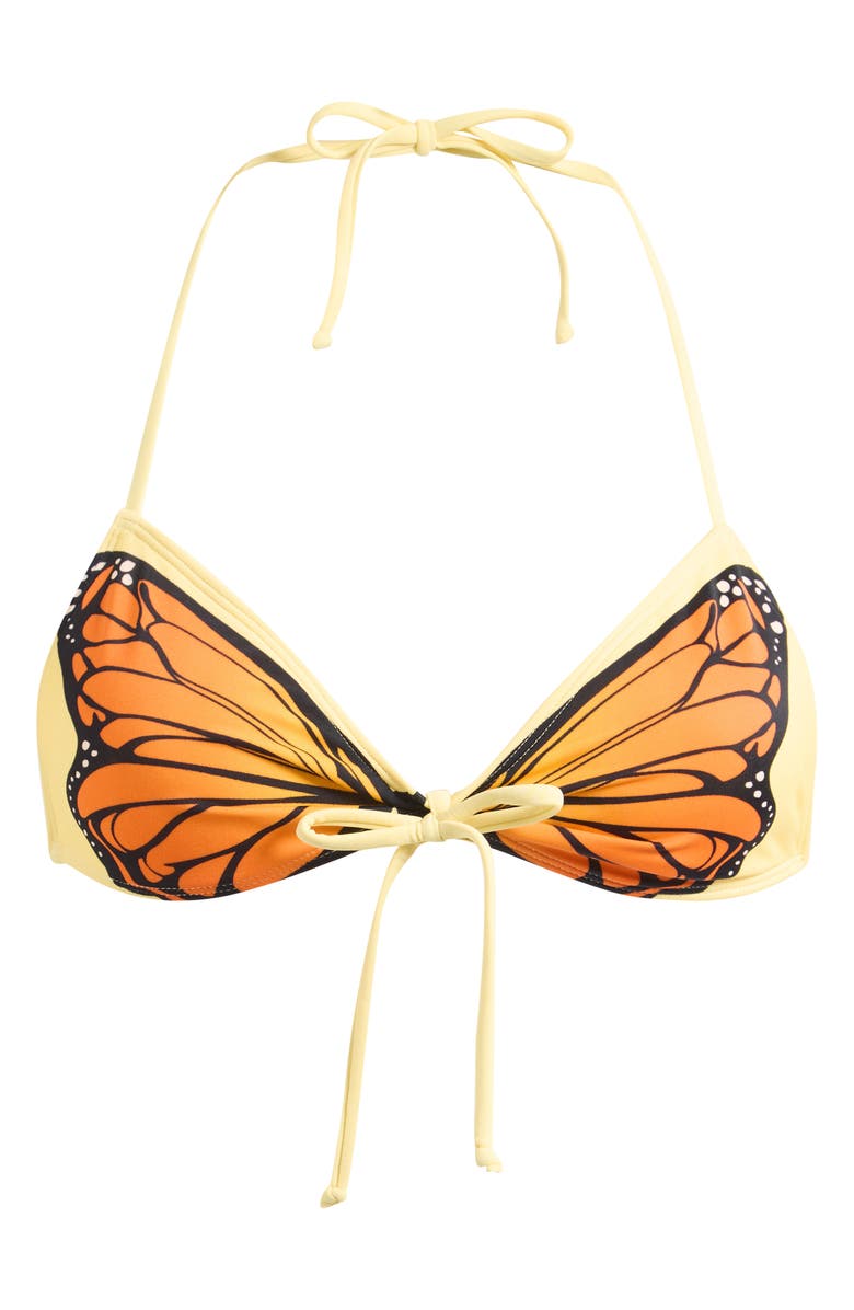 PacSun Nova Cinch Triangle Bikini Top, Alternate, color, Yellow