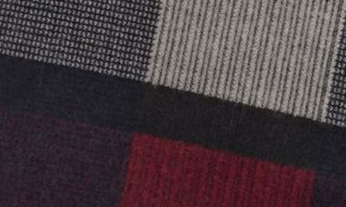Save The Ocean Contrast Check Stripe Recycled Polyester & Silk Scarf In Navy/grey