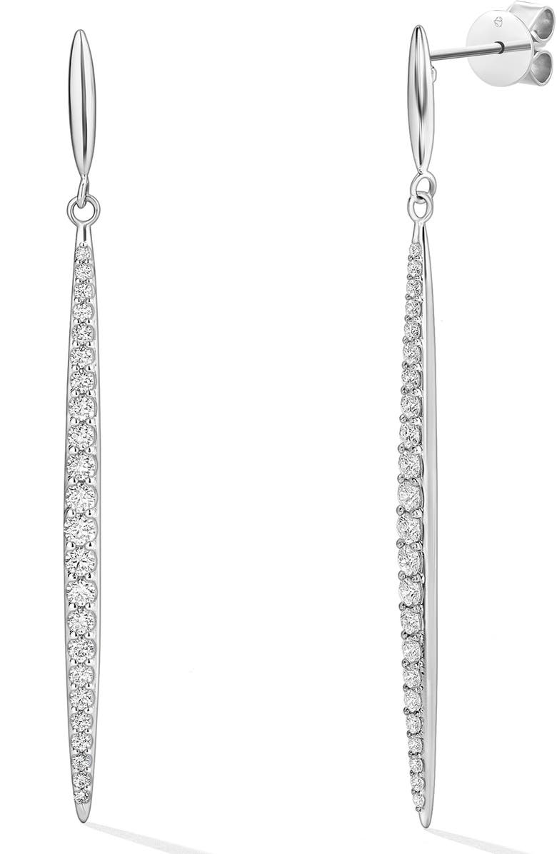 HEARTS ON FIRE Classic Diamond Stiletto Drop Earrings, Main, color, White Gold/ Diamond
