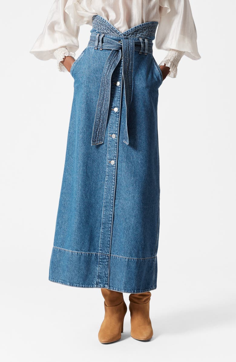 & Other Stories Denim Maxi Skirt, Main, color, Blue Medium Dusty