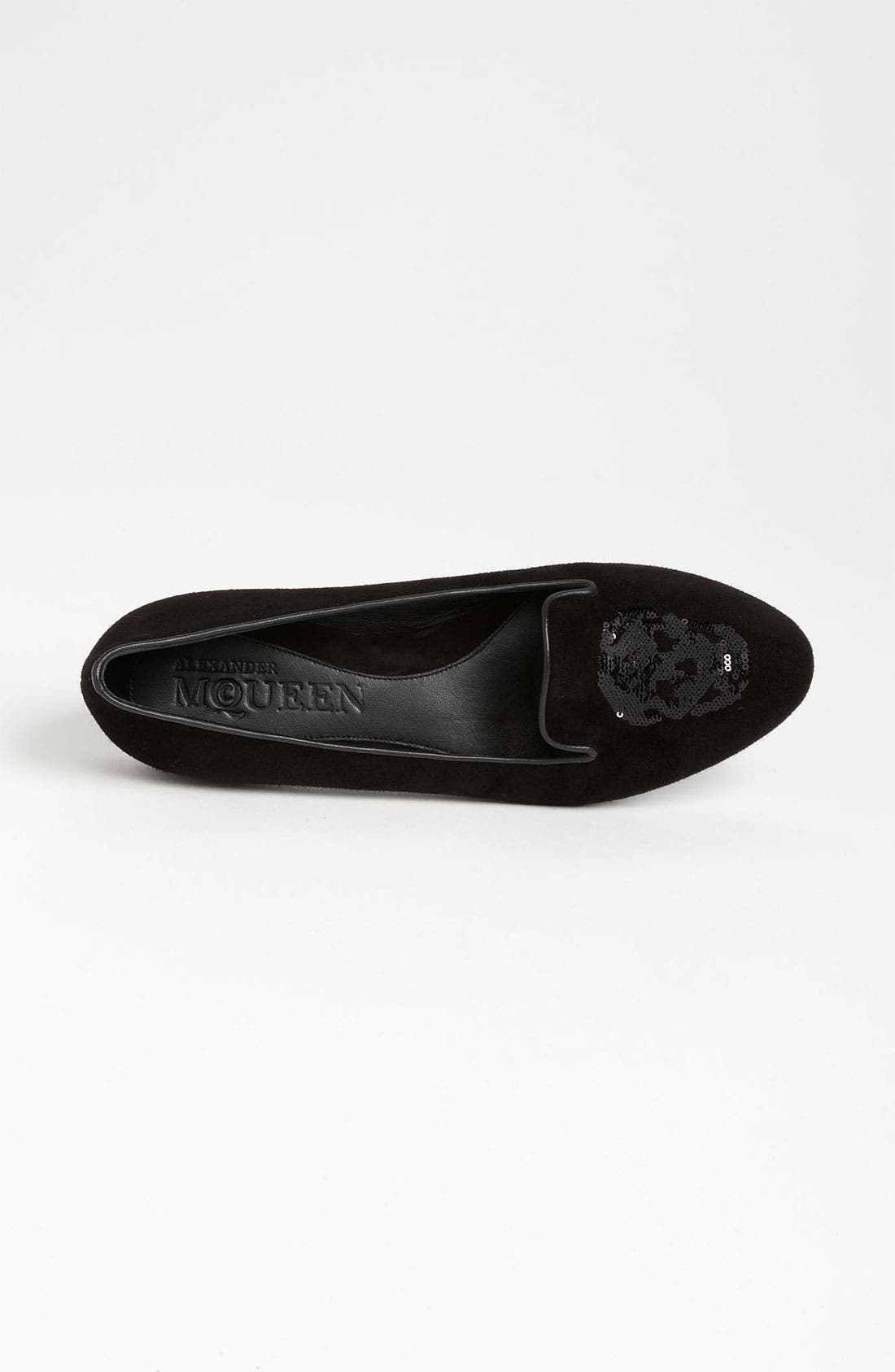 Alexander McQueen Skull Flat, Alternate, color, BLACK