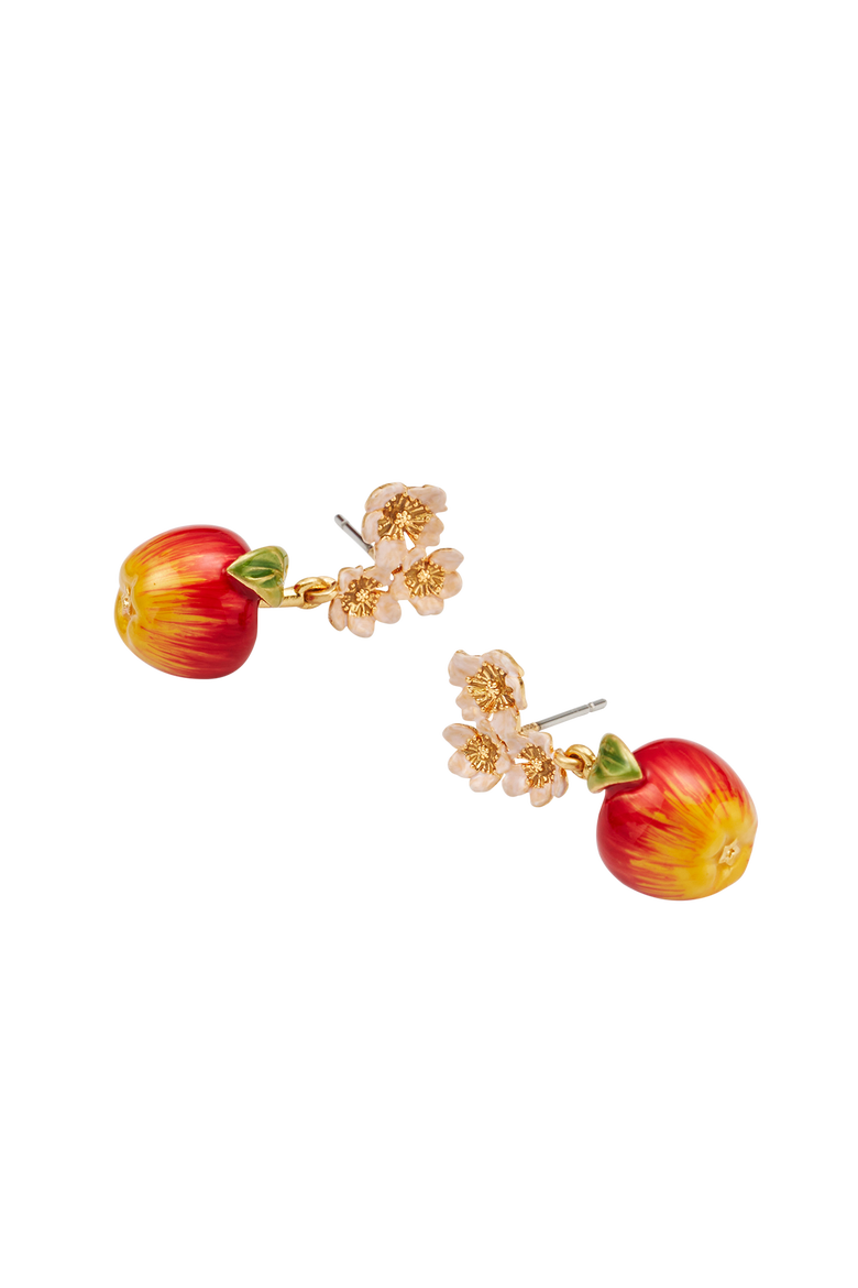 Apple Blossom Drop Earrings, Alternate, color, Gold