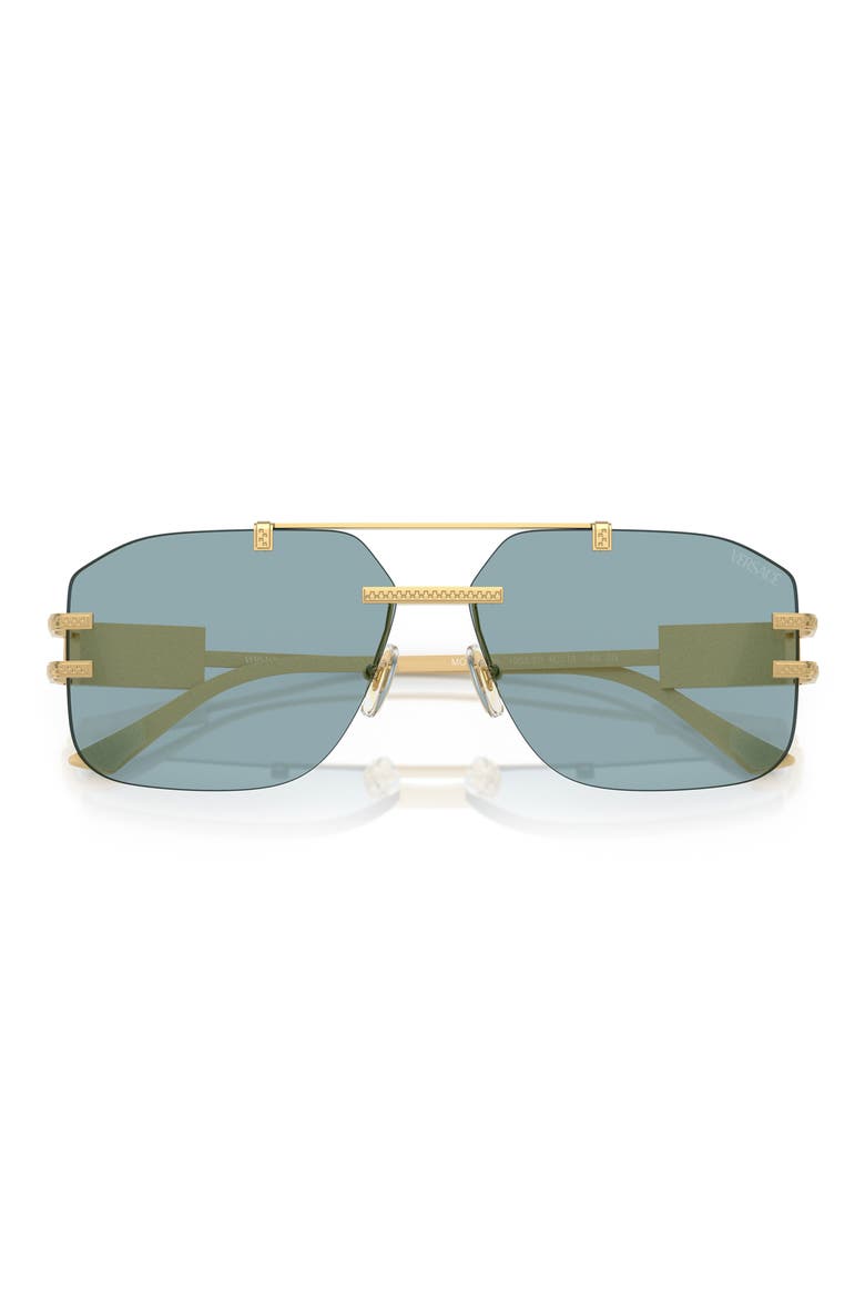 60mm Rectangular Sunglasses, Alternate, color, GOLD