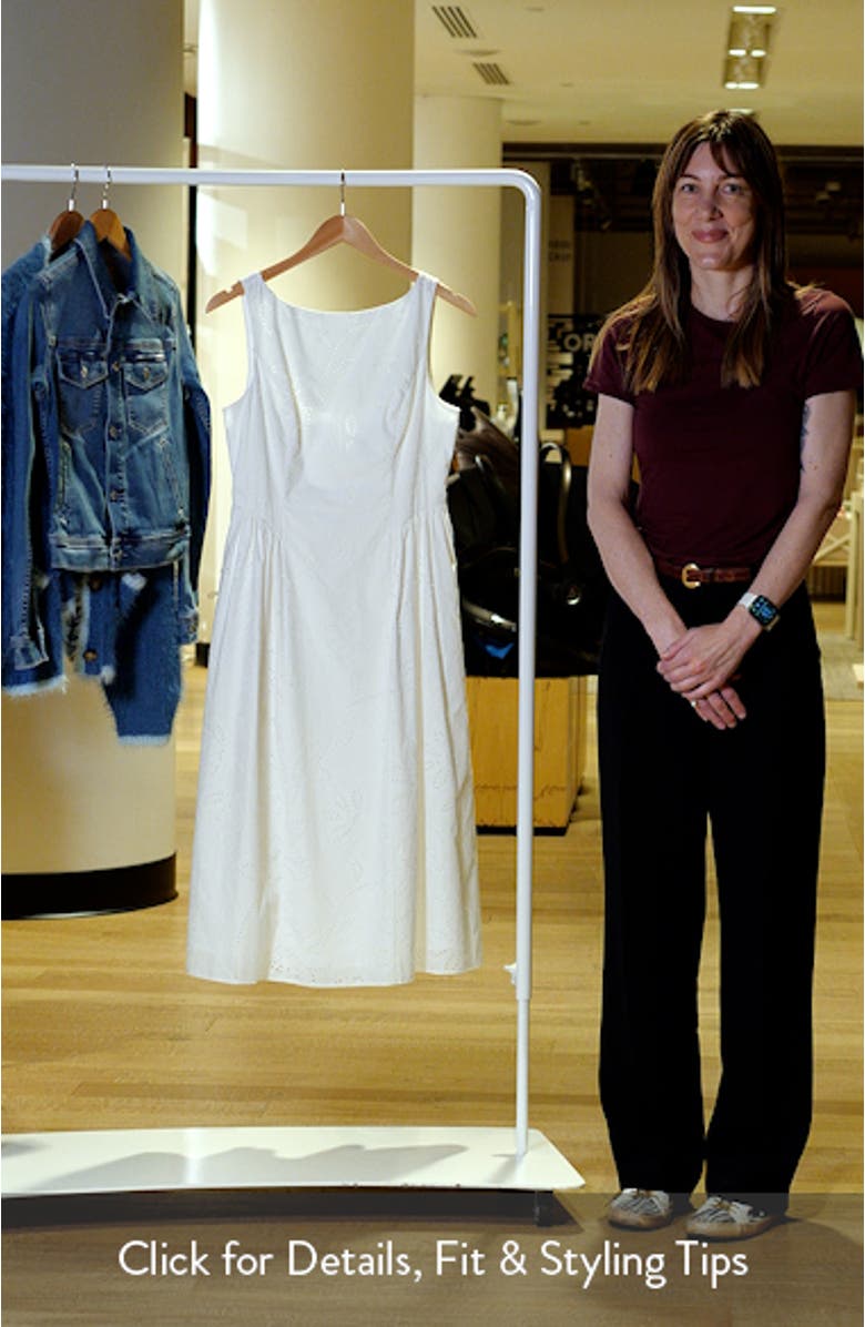 Eyelet Sleeveless Fit & Flare Midi Dress, sales video thumbnail