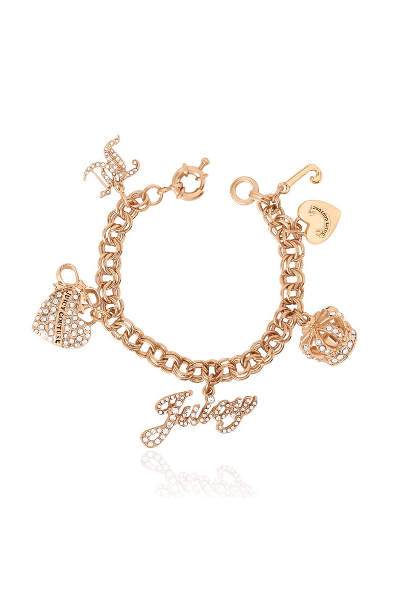 Gold-Tone Charm Bracelet with Pavé Accents, Alternate, color, Gold
