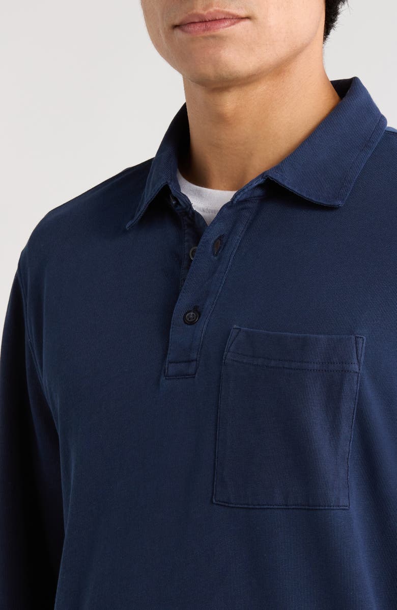 Treasure & Bond Long Sleeve Heavyweight Jersey Polo, Alternate, color, Navy Still